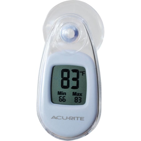 Acurite Digital -4 deg to 158 deg Fahrenheit White Window Thermometer 00315A1